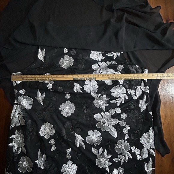 CONNECTED New Cocktail DRESS 24W Plus Black Lace Floral Sheer Embroidered Witchy - Picture 6 of 16